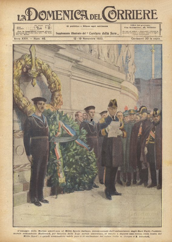 Hyldest af den amerikanske flåde til den italienske ukendte soldat af Achille Beltrame