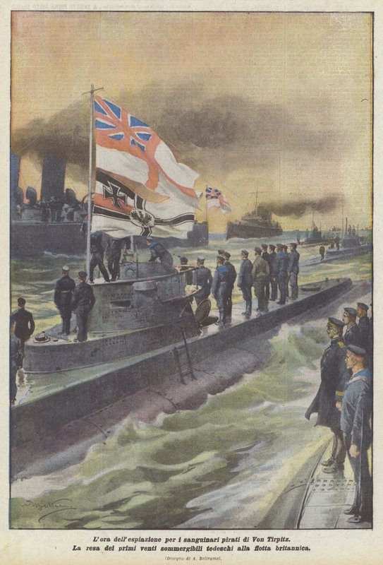 Soning for de blodtørstige pirater i Von Tirpitz af Achille Beltrame