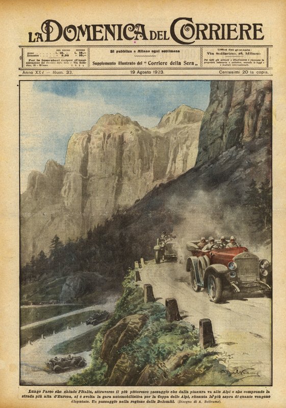 Langs buen, der lukker Italien, gennem det mest maleriske landskab, der går fra sletten til? af Achille Beltrame