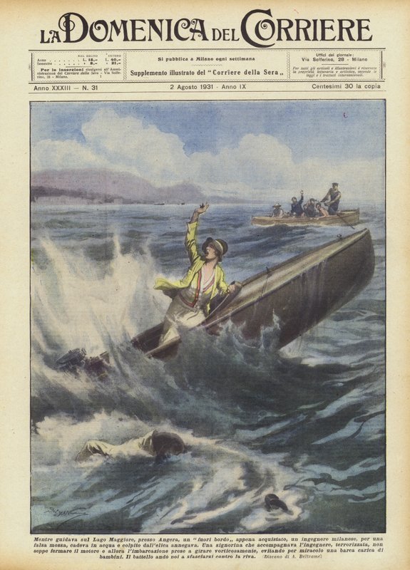 Mens du kører en nyindkøbt overbord på Lago Maggiore, nær Angera? af Achille Beltrame