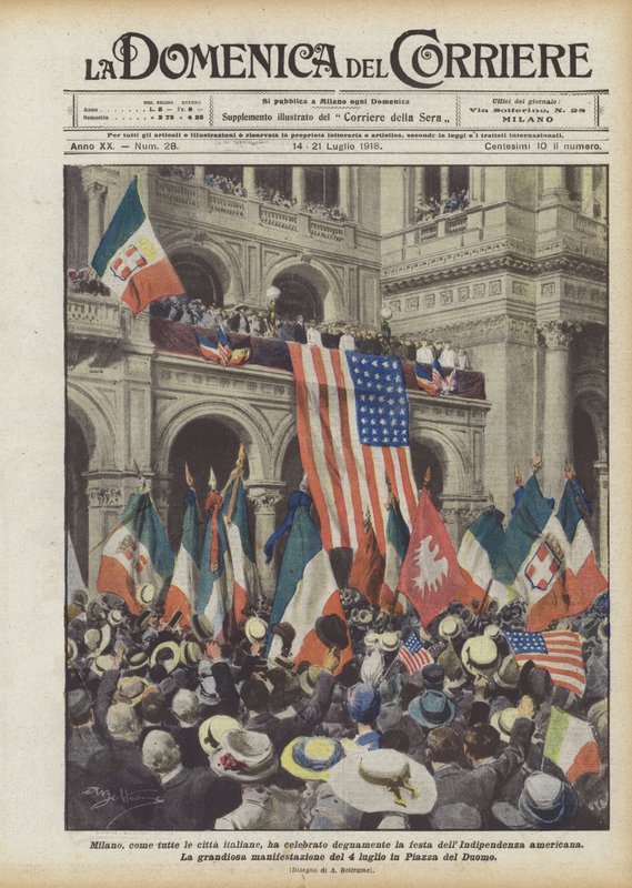 Milano fejrede som alle italienske byer den amerikanske uafhængighedsdag med værdighed af Achille Beltrame
