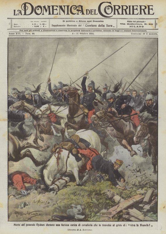 General Eydoux døde under et rasende kavaleriangreb, der overmandet ham til råbet "Længe leve Frankrig! af Achille Beltrame
