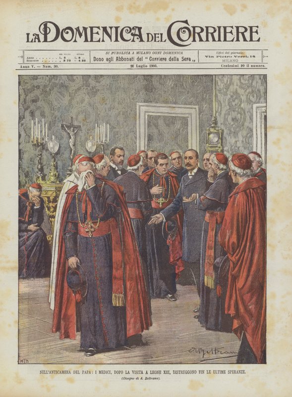 I pavens forværelse ødelægger Medici efter besøget hos Leo XIII de sidste håb af Achille Beltrame