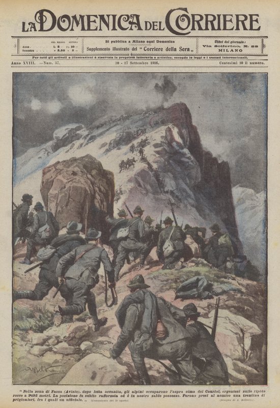 I området Fassa (Avisio) besatte de alpine tropper efter en hård kamp Cauriols barske top? af Achille Beltrame
