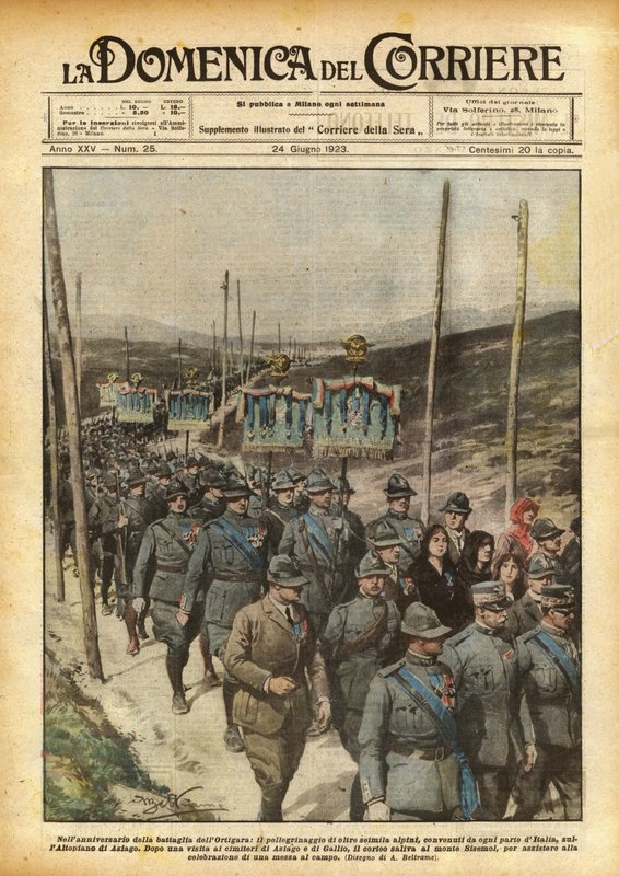 På årsdagen for slaget ved Ortigara, pilgrimsrejsen for over seks tusinde Alpini? af Achille Beltrame