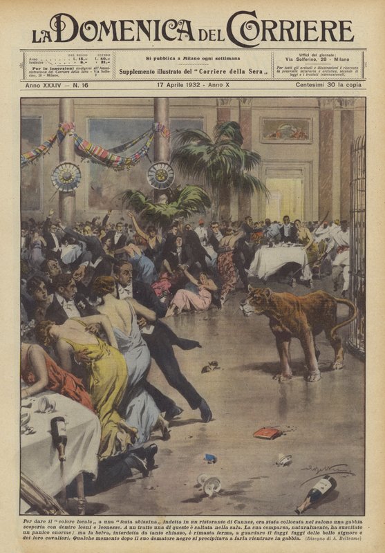 At give den lokale farve til en abessinisk fest afholdt i en Cannes-restaurant? af Achille Beltrame