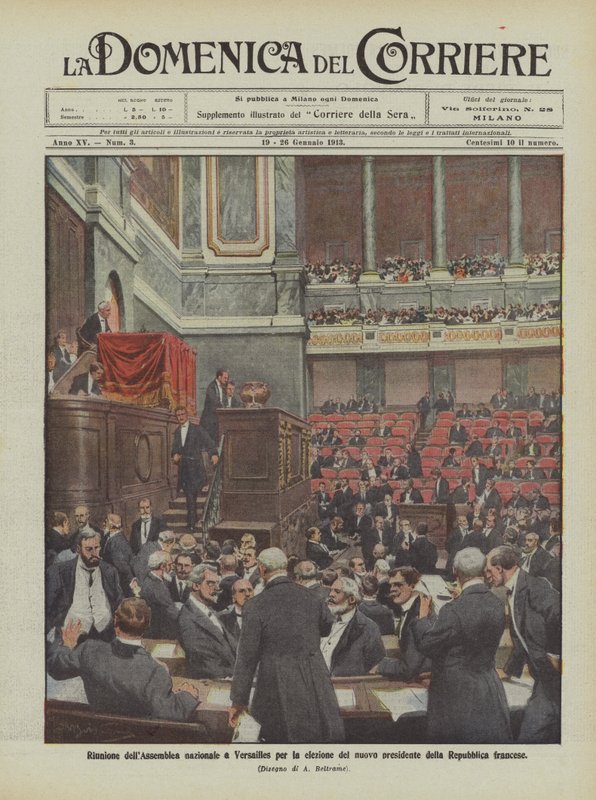 Møde i nationalforsamlingen i Versailles for at vælge en ny præsident for den franske republik af Achille Beltrame