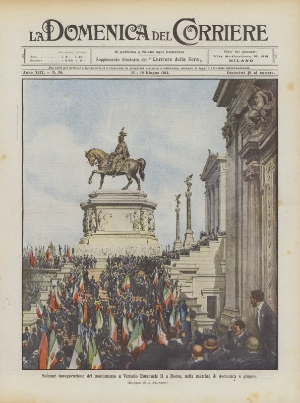 Højtidelig indvielse af Victor Emmanuel II-monumentet i Rom om morgenen søndag den 4. juni af Achille Beltrame