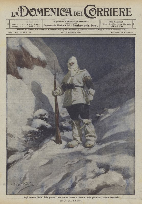 På krigens yderste grænser, et avanceret syn på os, i den maleriske vintergård af Achille Beltrame