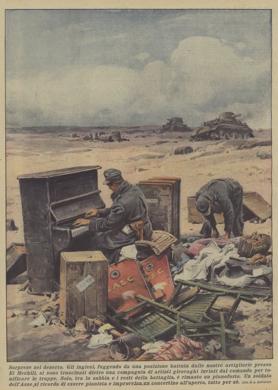 Overraskelser i ørkenen (farve litho) af Achille Beltrame