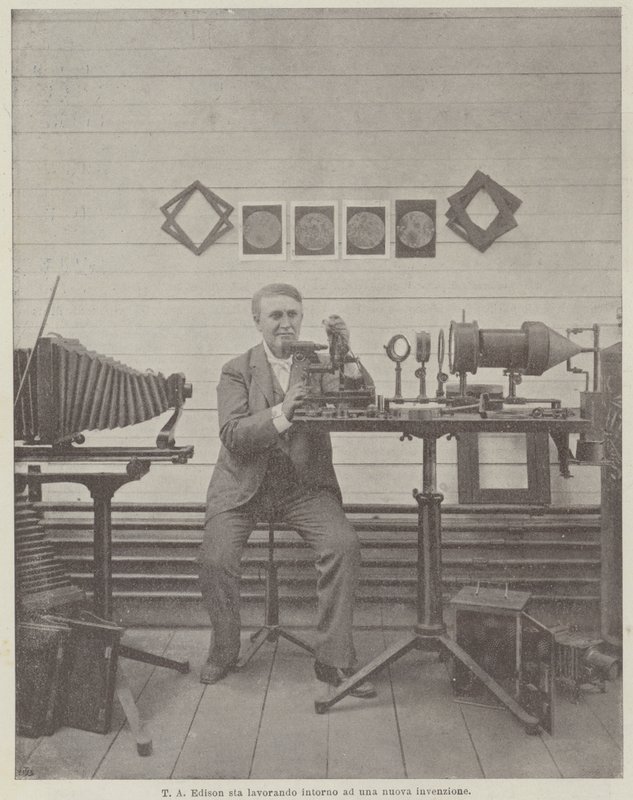 T A Edison arbejder omkring en ny opfindelse af Achille Beltrame