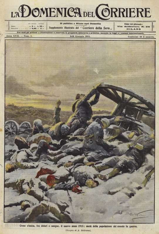 Det nye år 1915 med halvdelen af verdens befolkning i krig af Achille Beltrame