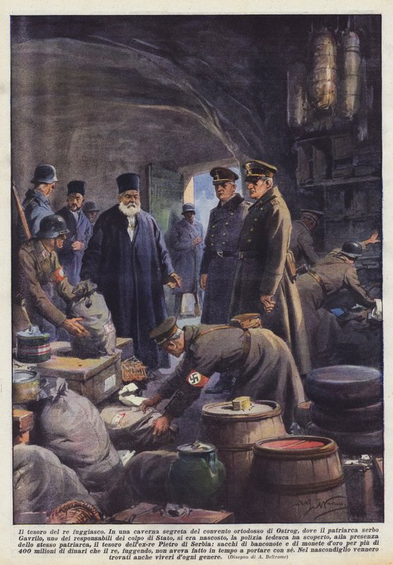Karanneen kuninkaan aarre (väri litho) af Achille Beltrame