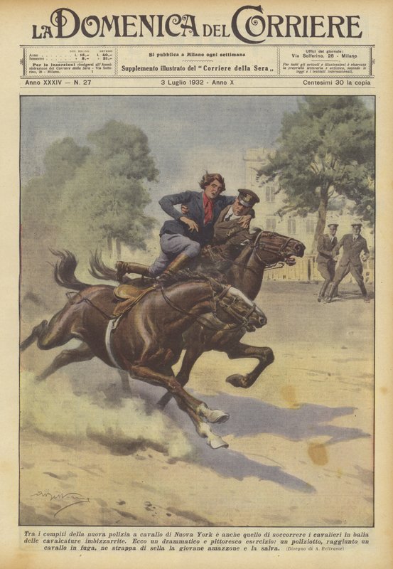 Blandt det nye New York Horse Polices opgaver og også at redde rytterne? af Achille Beltrame