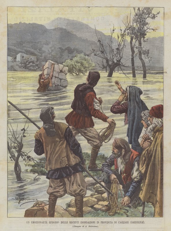 En spændende episode af de seneste oversvømmelser i Cagliari-provinsen (Sardinien) af Achille Beltrame