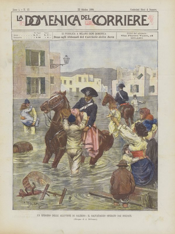 En episode af Salerno Floods, The Rescue By Soldiers af Achille Beltrame