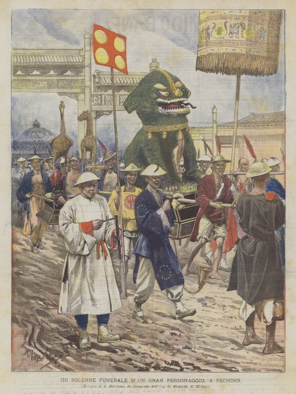En højtidelig begravelse af en stor person i Beijing af Achille Beltrame