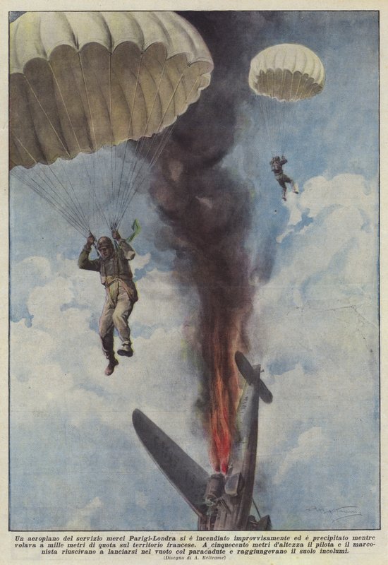 Brændte et Paris-London fragtfly pludselig i brand og styrtede ned? af Achille Beltrame