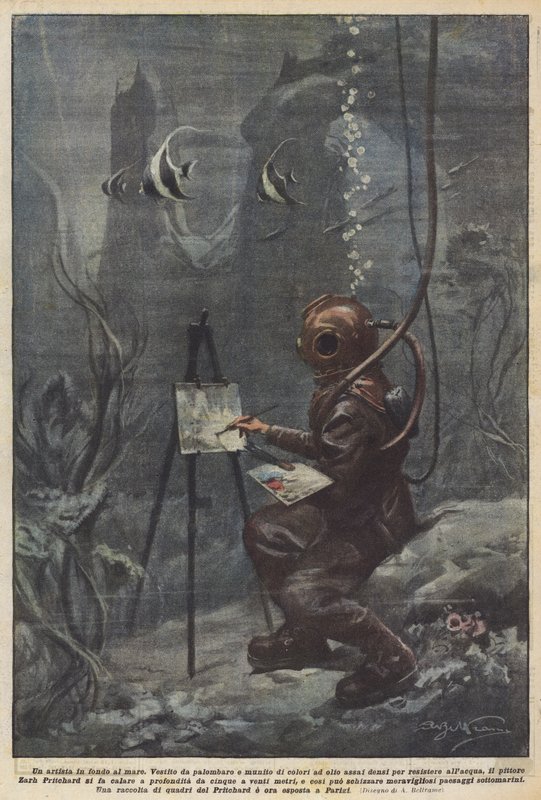 En kunstner på bunden af ​​havet af Achille Beltrame