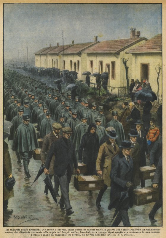 En hidtil uset begravelse, hvis den afholdes i Treviso af Achille Beltrame