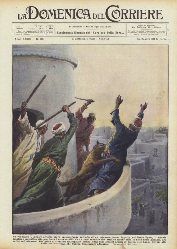 En muezzin, mens han ved daggry talte fra toppen af ​​en minaret nær Zagazig? af Achille Beltrame