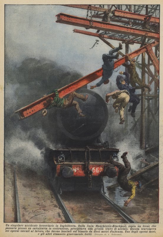 En enestående jernbaneulykke i England af Achille Beltrame