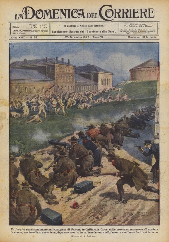 Et tragisk mytteri i Folsom, Californiens fængsler af Achille Beltrame