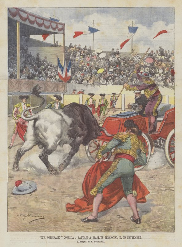 En original tyrefægtning udført i Biarritz (Frankrig) den 29. september af Achille Beltrame