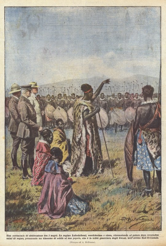 En abdikationsceremoni blandt sorte af Achille Beltrame