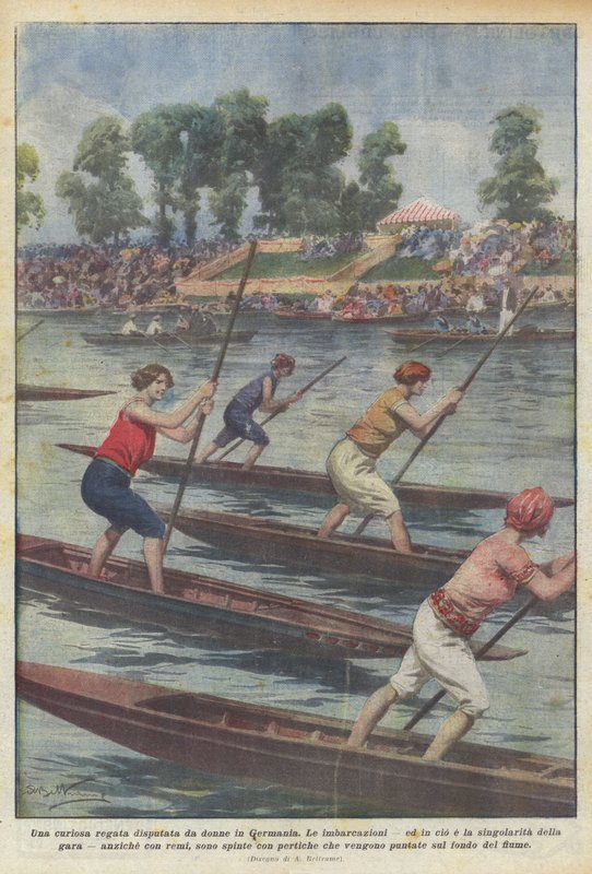 En besynderlig regatta afholdt af kvinder i Tyskland af Achille Beltrame