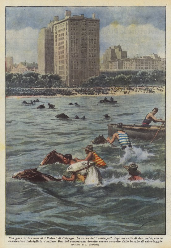 En bravourkonkurrence ved Chicago Rodeo af Achille Beltrame