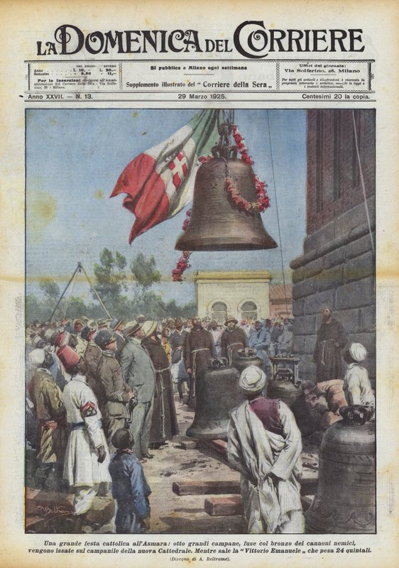 En stor katolsk fest i Asmara, otte store klokker, støbt med fjendens kanoners bronze? af Achille Beltrame