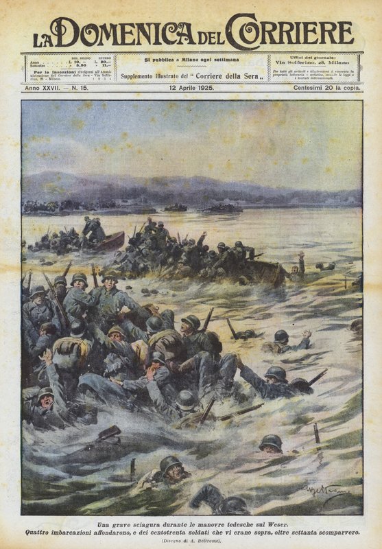 En alvorlig katastrofe under de tyske manøvrer på Weser af Achille Beltrame
