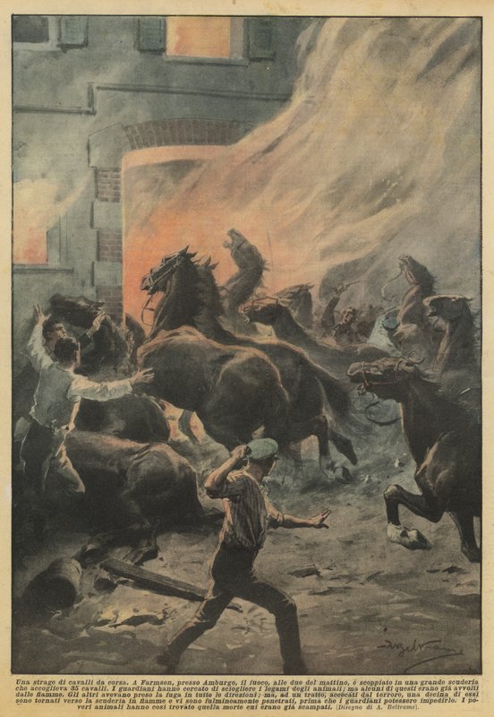 En massakre af væddeløbsheste af Achille Beltrame