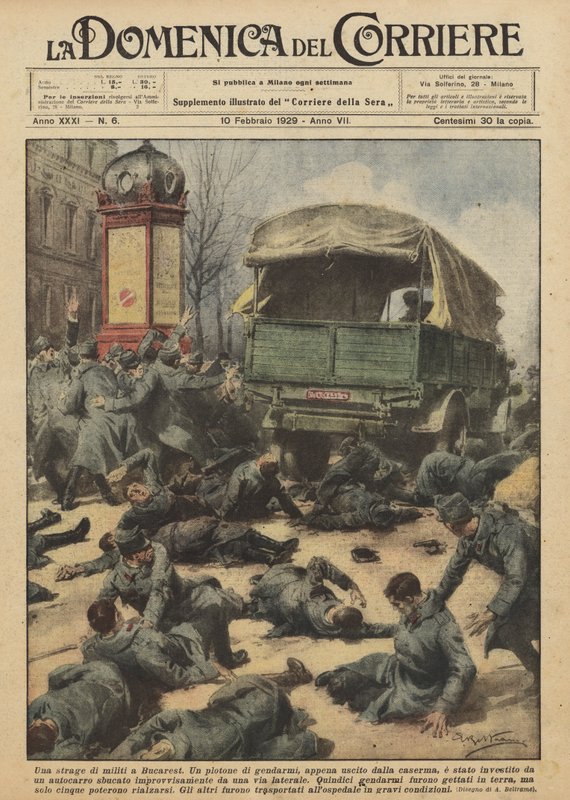 En massakre på soldater i Bukarest af Achille Beltrame