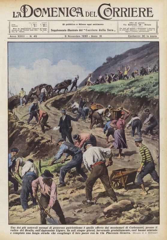 Et af de mest bemærkelsesværdige eksempler på generøs patriotisme er den, der tilbydes af Corbesassi-bjergbeboerne? af Achille Beltrame