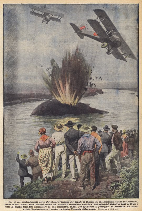 Et mærkeligt luftbombardement af Achille Beltrame