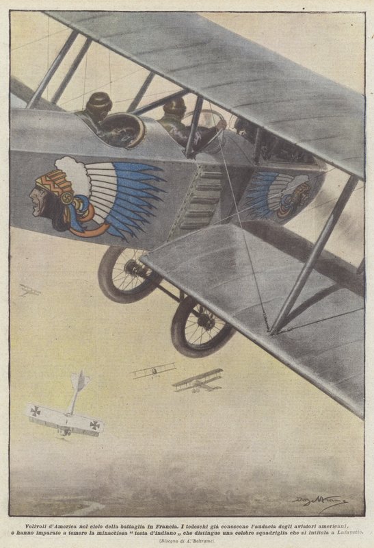 Amerikas fly på slagets himmel i Frankrig af Achille Beltrame