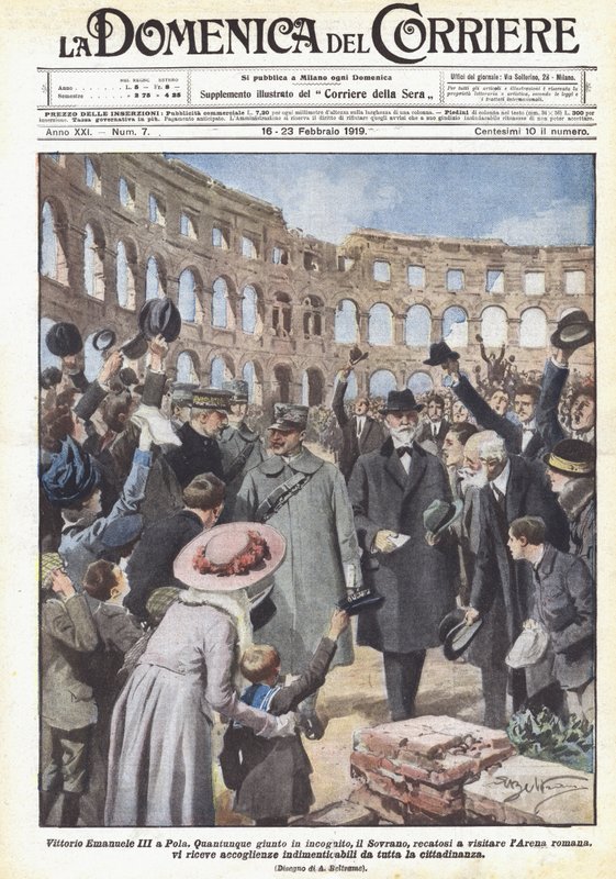 Victor Emmanuel III i Pula af Achille Beltrame