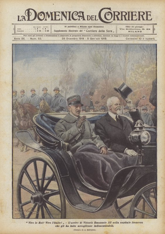 Længe leve kongen! Længe leve Italien! Ankomst af Vittorio Emanuele III i den franske hovedstad, at ham? af Achille Beltrame