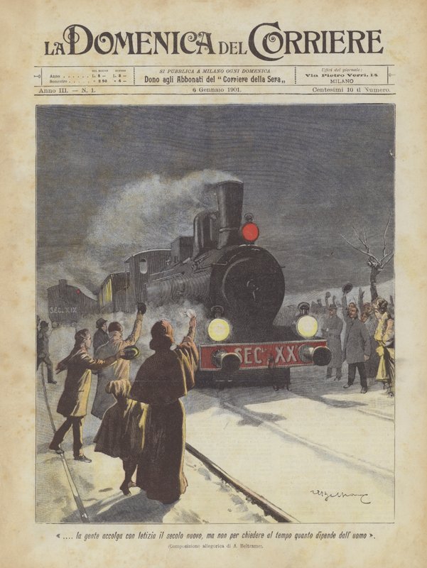 ?. lad folk tage imod det nye århundrede med glæde, men ikke for at spørge tiden, hvor meget det afhænger af mennesket af Achille Beltrame