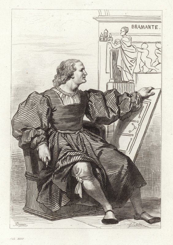 Donato Bramante, italiensk arkitekt af Achille Devéria