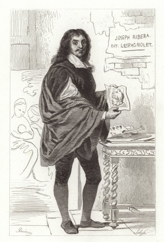 Jusepe de Ribera, spansk maler også kendt som Jose de Ribera, Giuseppe Ribera og Joseph Ribera af Achille Devéria