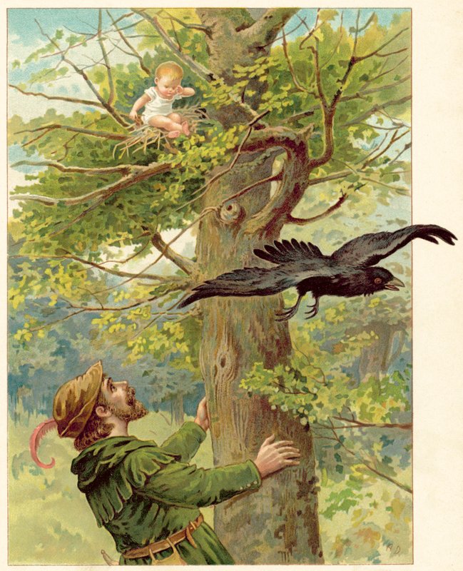 Find-Fuglen i træet (chromolitho) af Ada Dennis