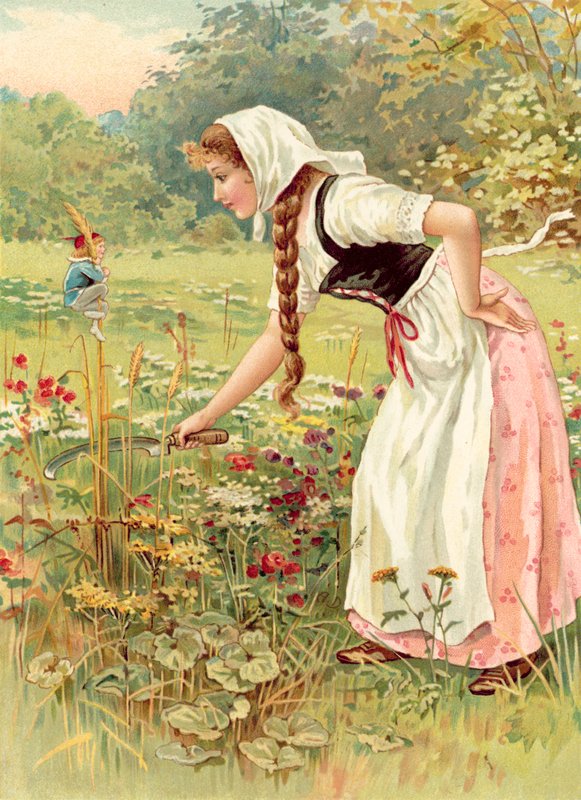 Hop-o-Min-Tumme og tjenerinden (chromolitho) af Ada Dennis