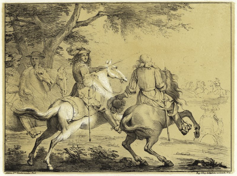 Kong Ludvig XIV ved nederlaget for den spanske hær nær Brugge-kanalen i 1667 af Adam Frans van der Meulen