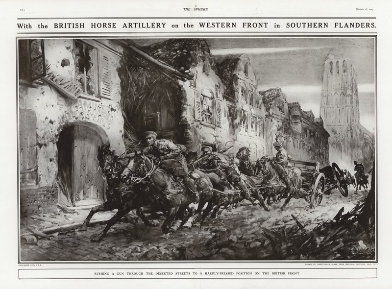 Britisk hesteartilleri på vestfronten i det sydlige Flandern under Første Verdenskrig af Addison Thomas Millar