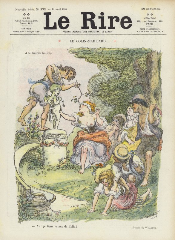 Blindebuk. Illustration til Le Rire af Adolphe Leon Willette