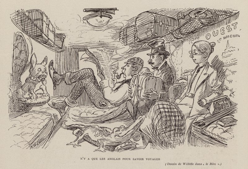 Only the English Know How to Travel (litografi) af Adolphe Leon Willette