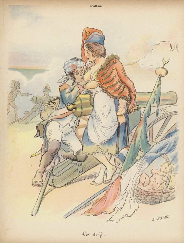 Tørst (farve litho) af Adolphe Leon Willette